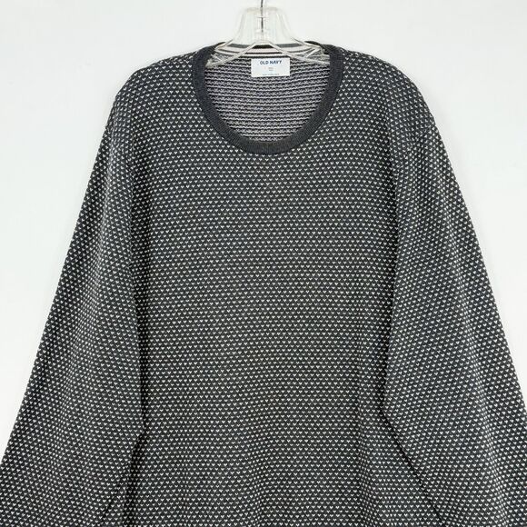 OLD NAVY Men's Sweater 3XL TALL Crew Neck Grey White Long Sleeves - Picture 2 of 13